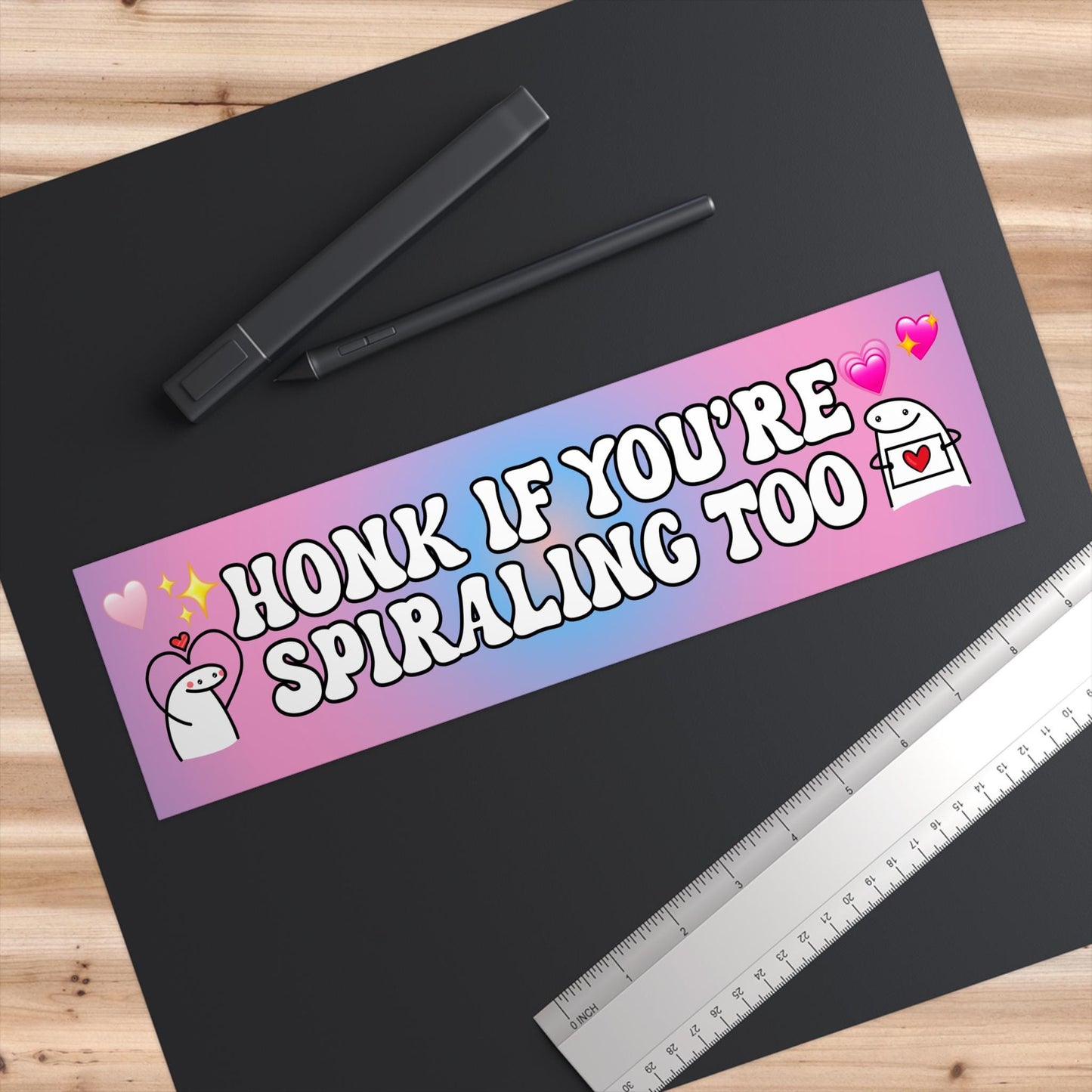 Honk If You're Spiraling Too Funny Bumper Sticker, Car Vehicle Decal, Waterproof Weatherproof, Gen Z Meme Vibes
