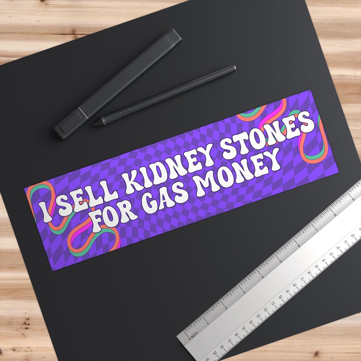 I Sell Kidney Stones For Gas Money | Waterproof Bumper Sticker OR Magnet | Gen Z Meme Jokes | Girly Y2K Aesthetic