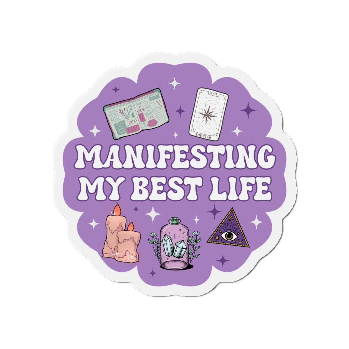 Manifesting My Best Life | Car Decal For Women New Age | Decal Or Magnet | Crystals Tarot Witchy Vibes | Waterproof Waterproof