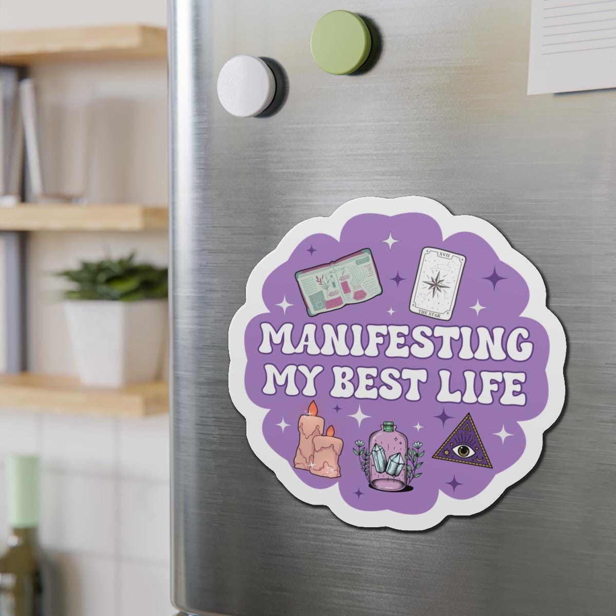 Manifesting My Best Life | Car Decal For Women New Age | Decal Or Magnet | Crystals Tarot Witchy Vibes | Waterproof Waterproof