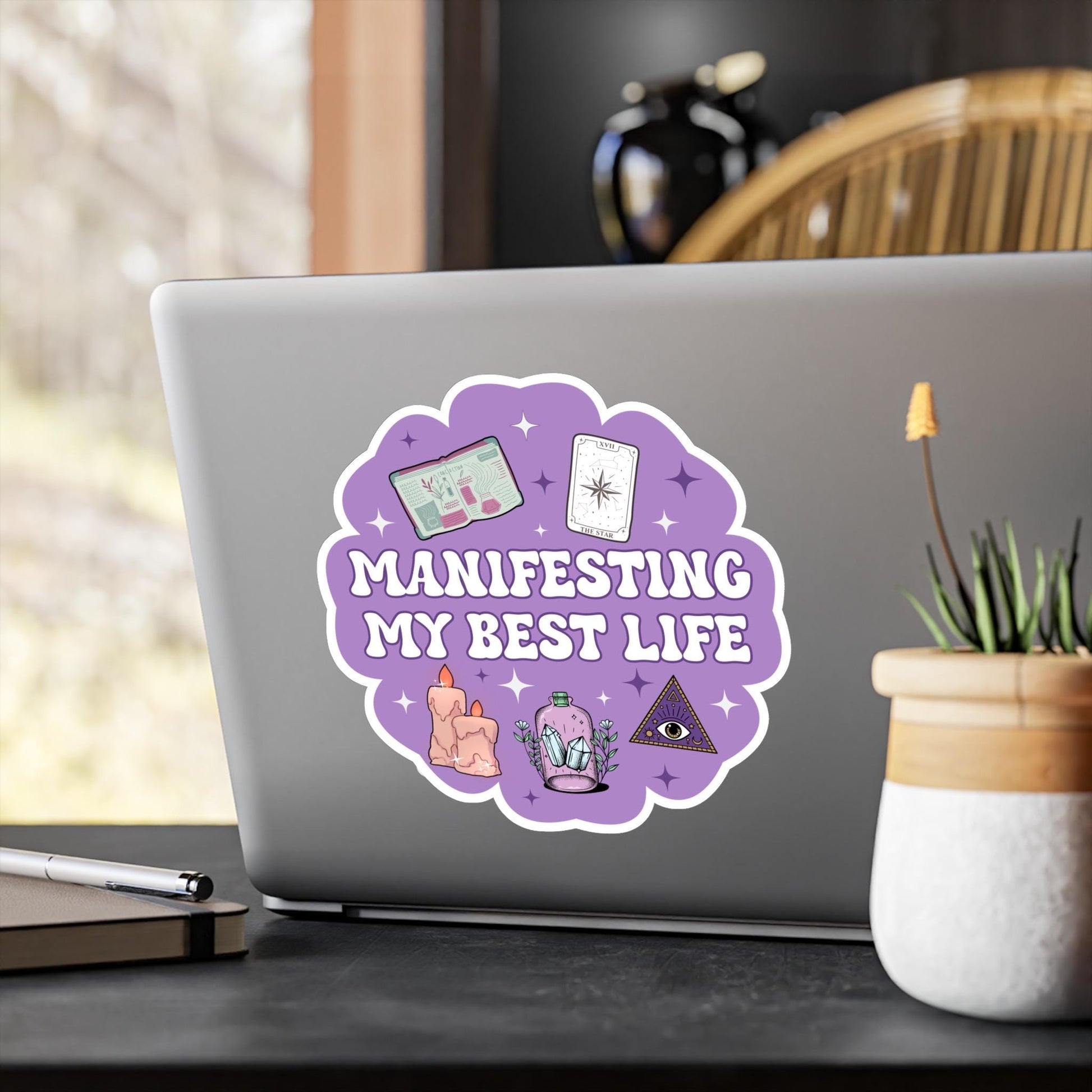 Manifesting My Best Life | Car Decal For Women New Age | Decal Or Magnet | Crystals Tarot Witchy Vibes | Waterproof Waterproof