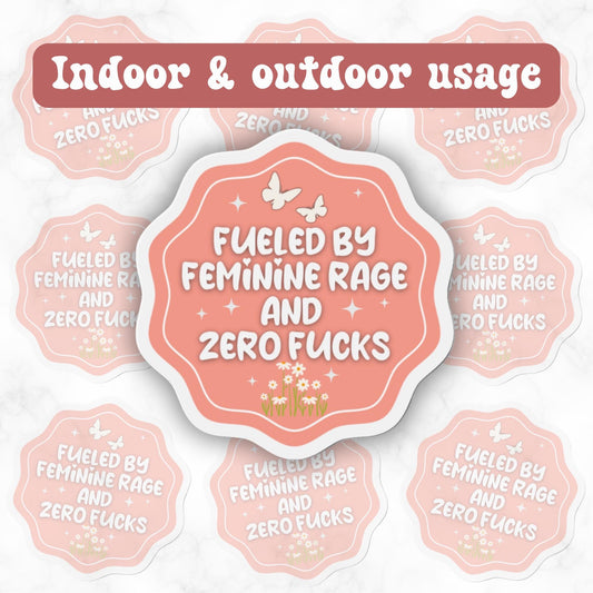 Feminine Rage Bumper Magnet, WATERPROOF, Weatherproof, Decorative Car Outdoor Magnet, Snarky Funny Gift for Her, Multiple Sizes