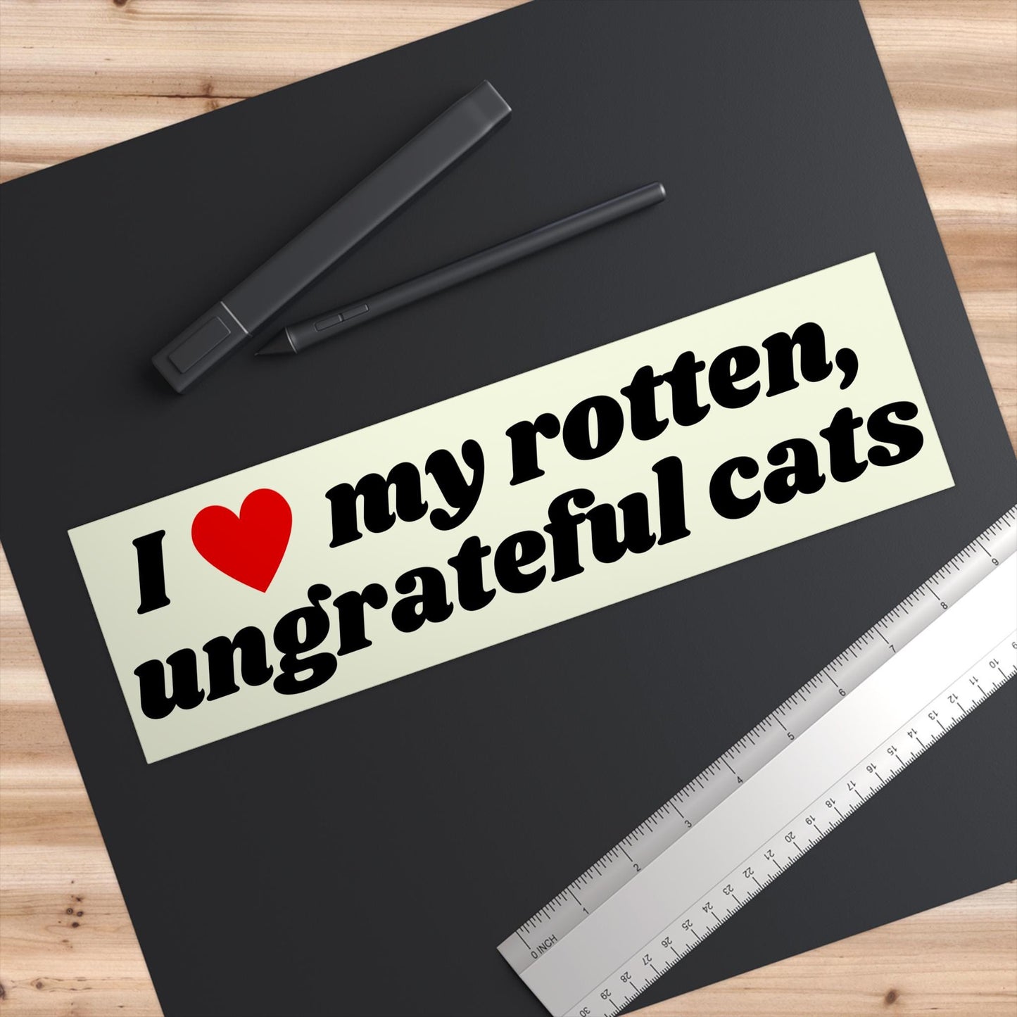 I Love My Rotten Ungrateful Cats Funny Cute Bumper Sticker, Car Vehicle Decal, Waterproof Weatherproof Kitty Lover Gift