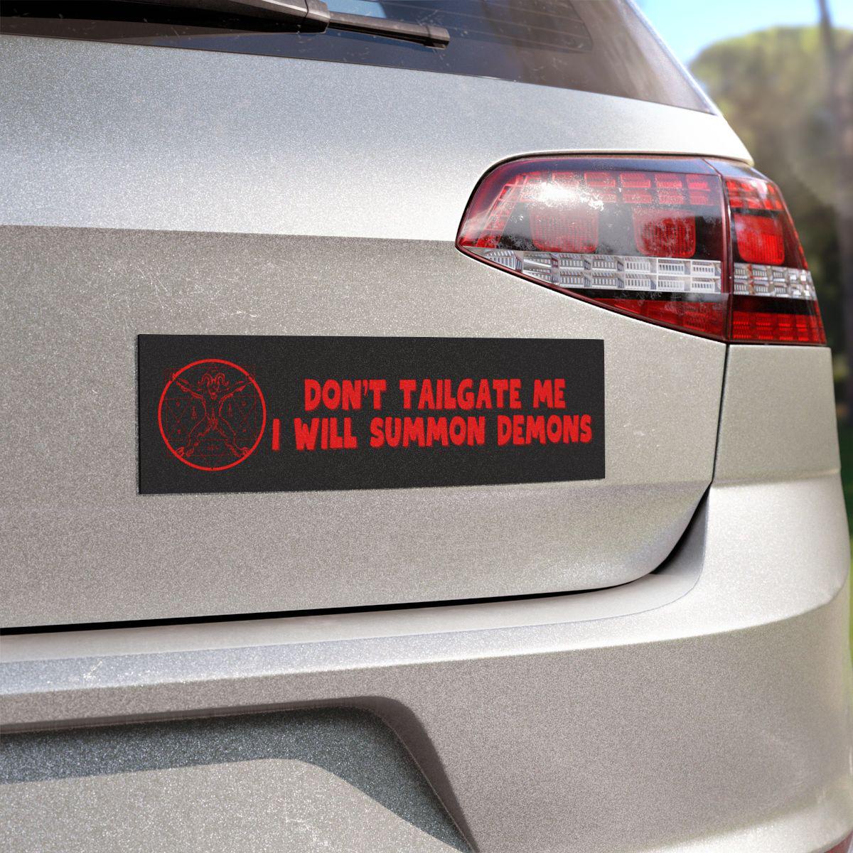 Summoning Demons Bumper Sticker Or Magnet | Gag Gift Friend | Unhinged Cursed | Funny Car Accessories | Weatherproof Waterproof Vinyl