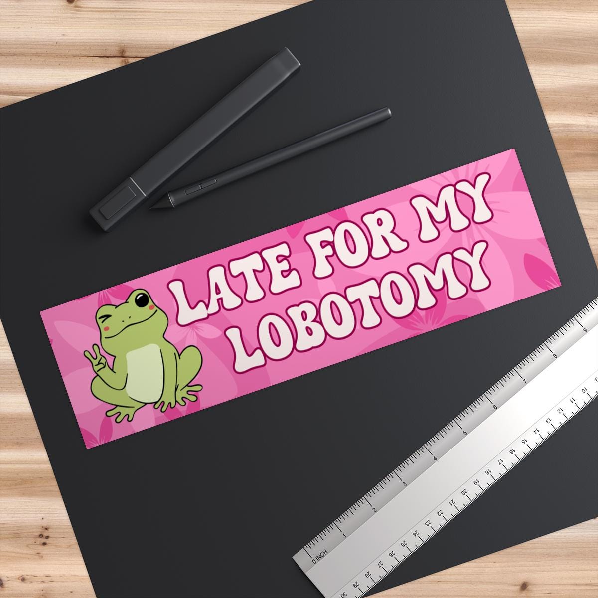Late For My Lobotomy Bumper Sticker Or Magnet | Gag Gift Friend | Unhinged Cursed | Funny Car Accessories | Weatherproof Waterproof Vinyl