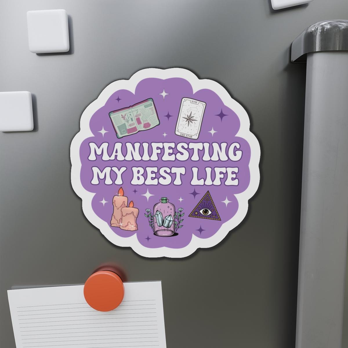 Manifesting My Best Life | Car Decal For Women New Age | Decal Or Magnet | Crystals Tarot Witchy Vibes | Waterproof Waterproof