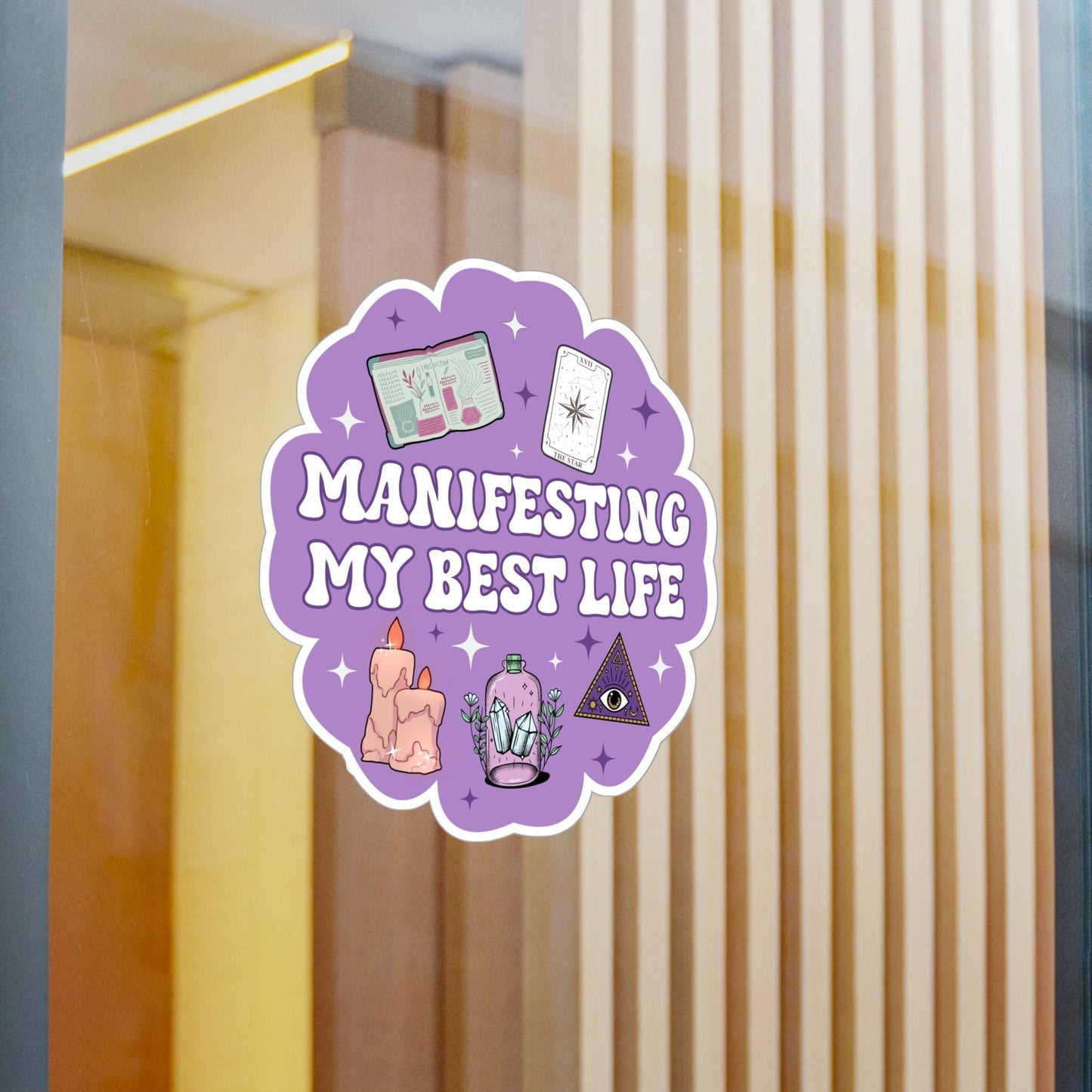 Manifesting My Best Life | Car Decal For Women New Age | Decal Or Magnet | Crystals Tarot Witchy Vibes | Waterproof Waterproof