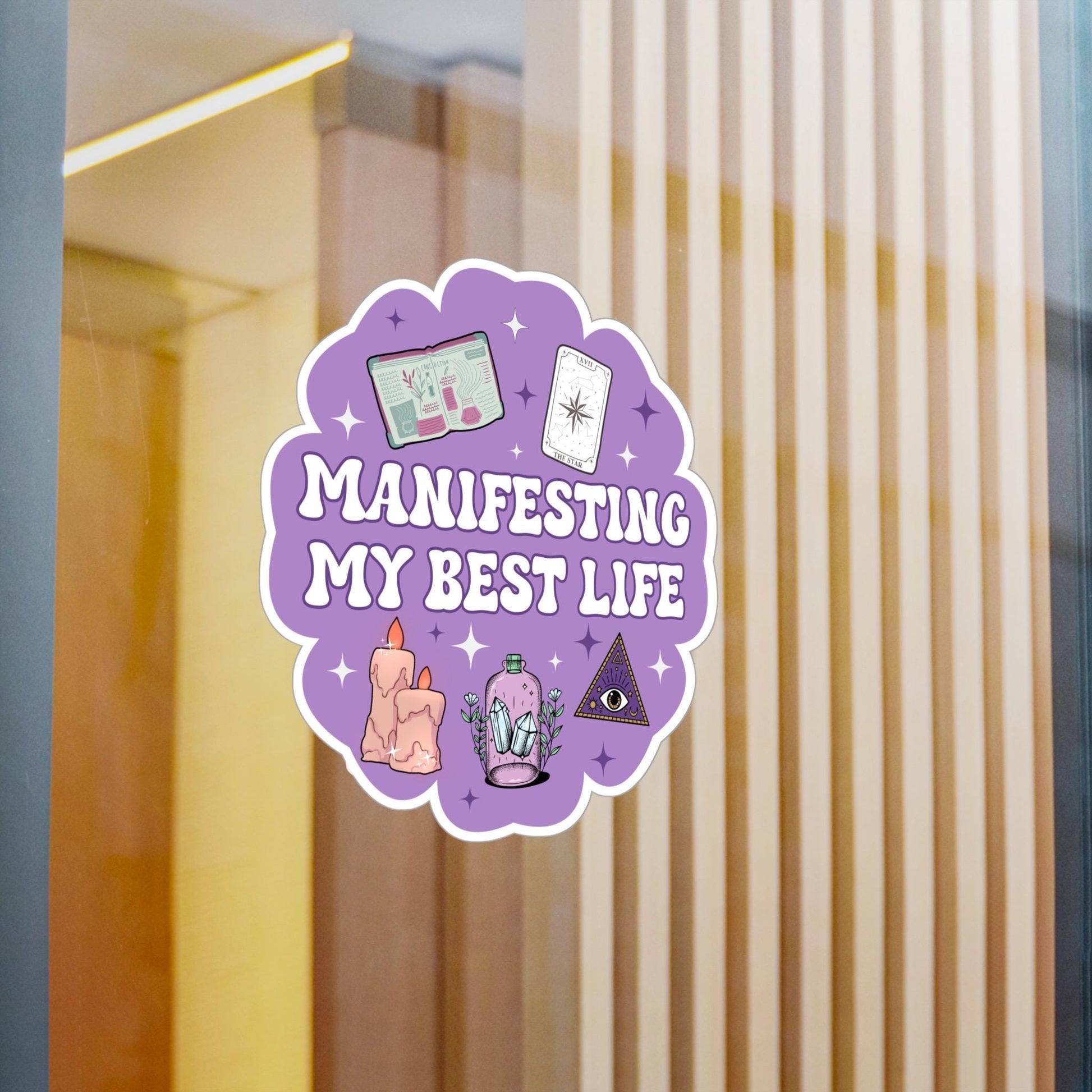Manifesting My Best Life | Car Decal For Women New Age | Decal Or Magnet | Crystals Tarot Witchy Vibes | Waterproof Waterproof