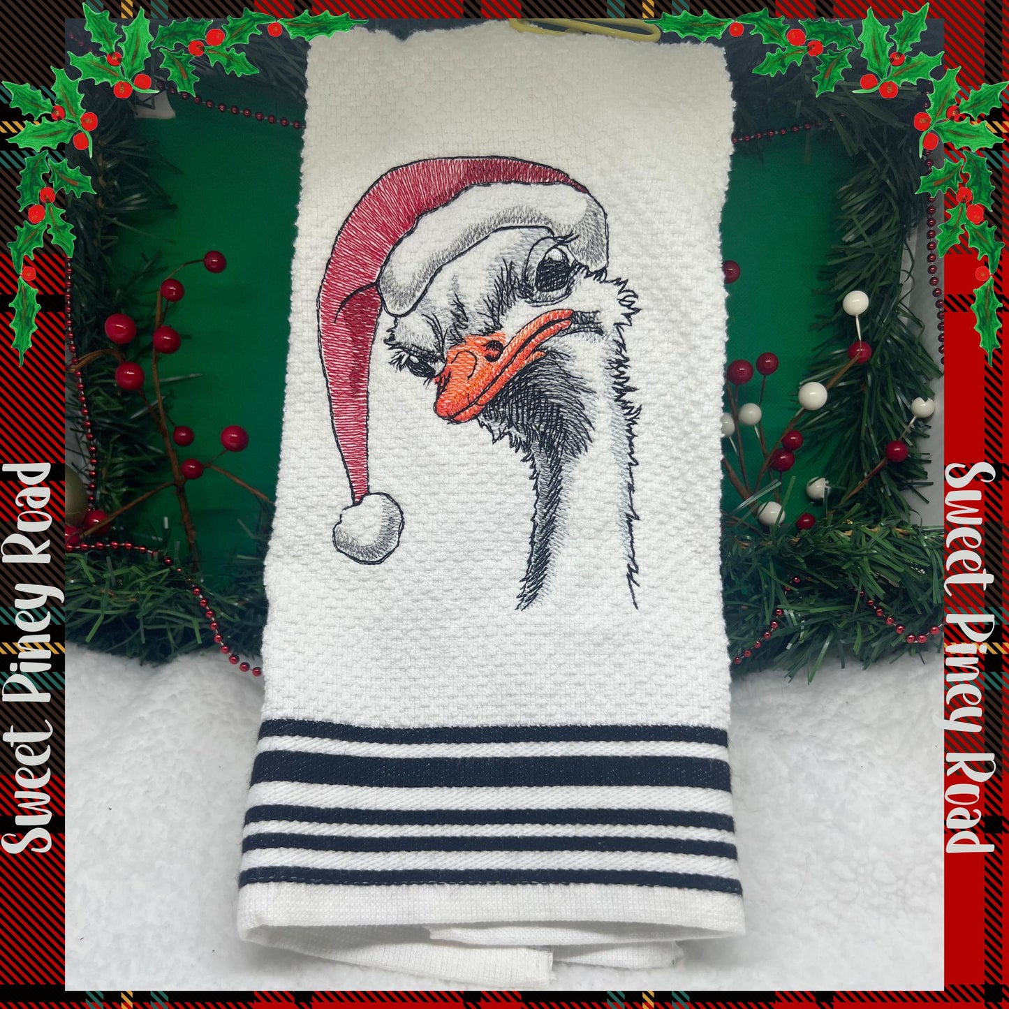 Embroidered Christmas Hand Towels, Gift For Her, Xmas Decor, Holiday Decorations, Farmhouse Style, Primitive Cute Kitchen Bathroom