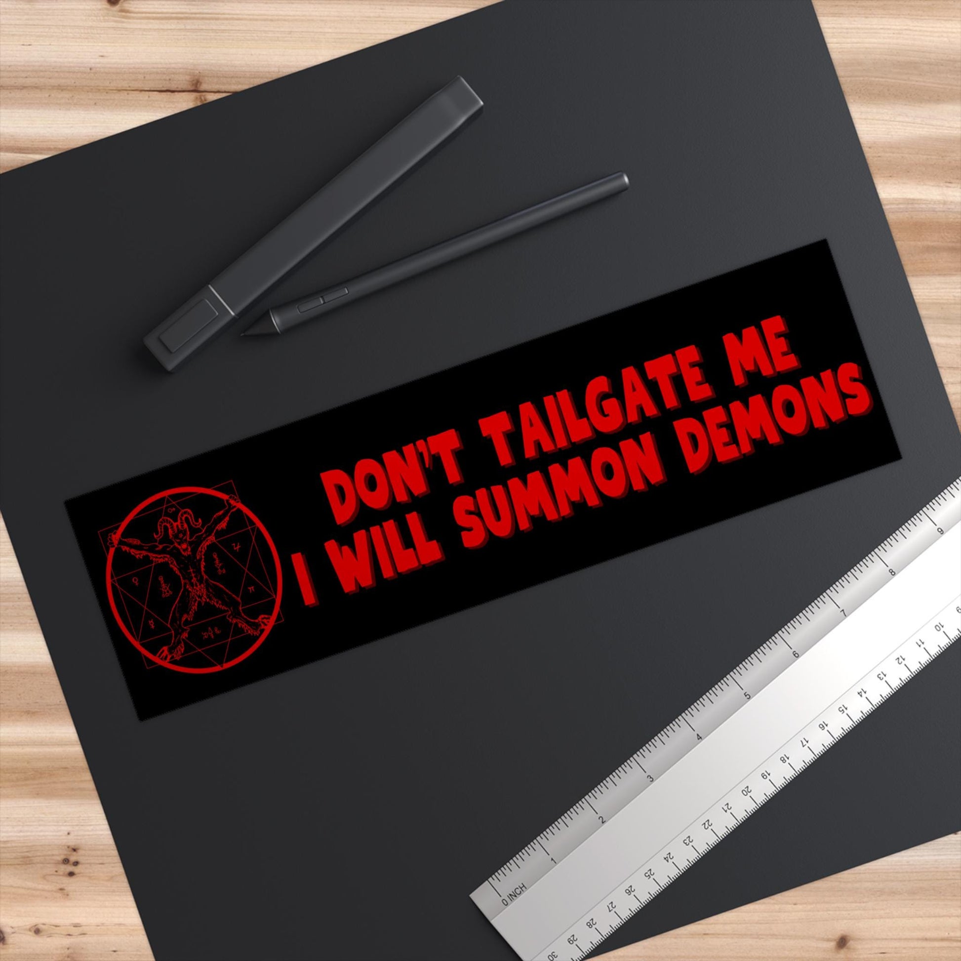 Summoning Demons Bumper Sticker Or Magnet | Gag Gift Friend | Unhinged Cursed | Funny Car Accessories | Weatherproof Waterproof Vinyl