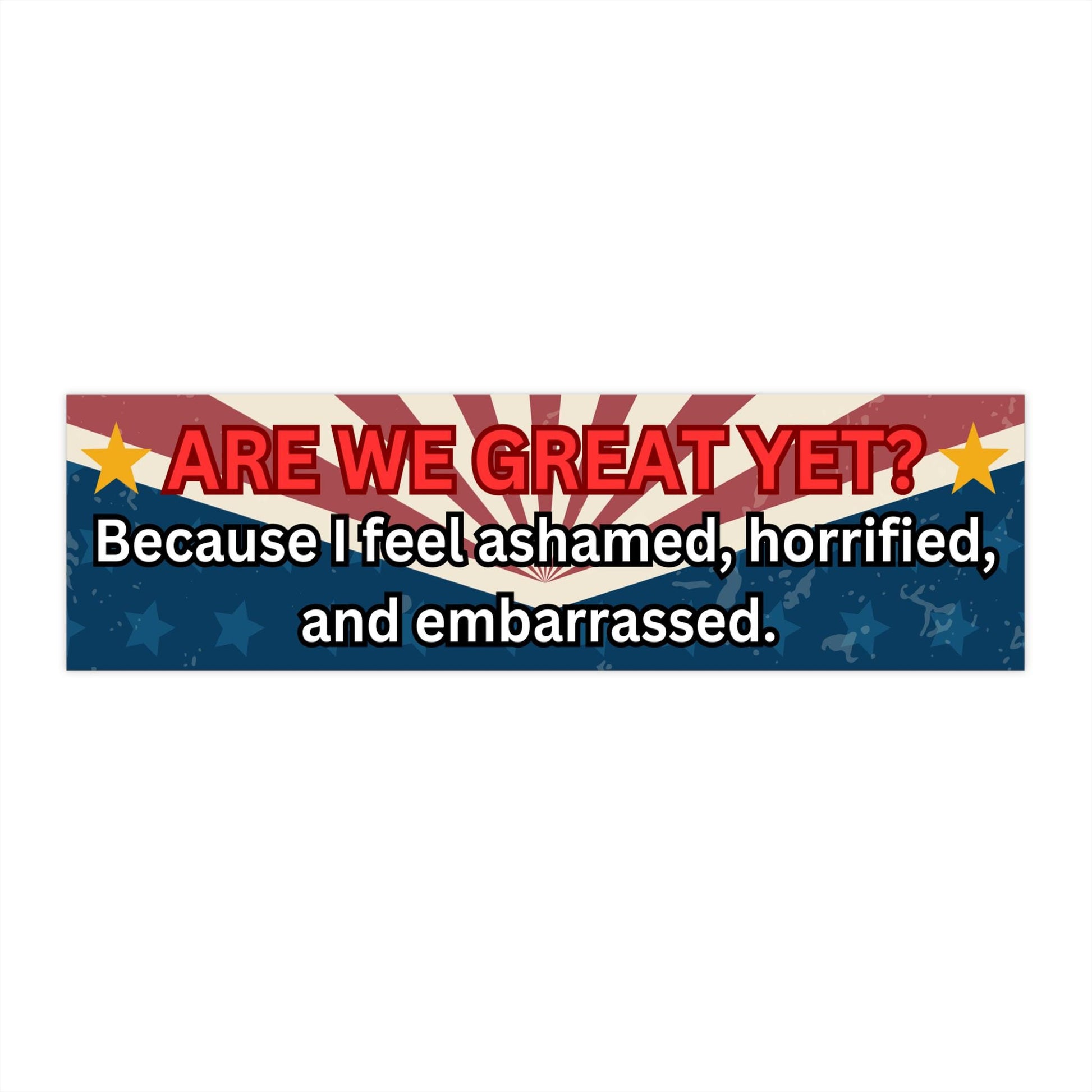 Are We Great Yet? Bumper Stick Or Car Magnet, Waterproof Decal, Political Humor, Childless Cat Lady, Donald Trump, Kamala Harris, Democratic