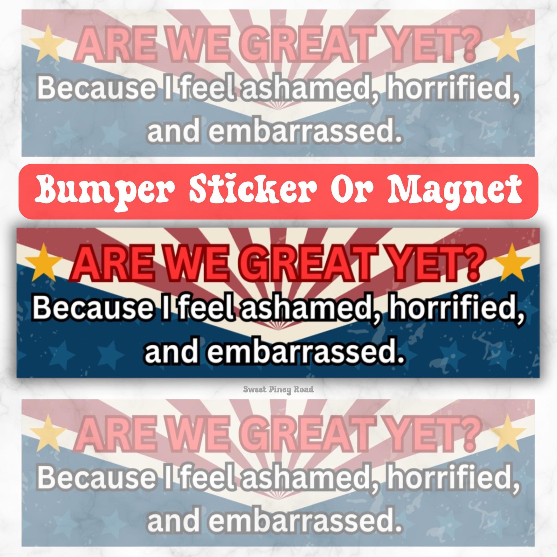 Are We Great Yet? Bumper Stick Or Car Magnet, Waterproof Decal, Political Humor, Childless Cat Lady, Donald Trump, Kamala Harris, Democratic