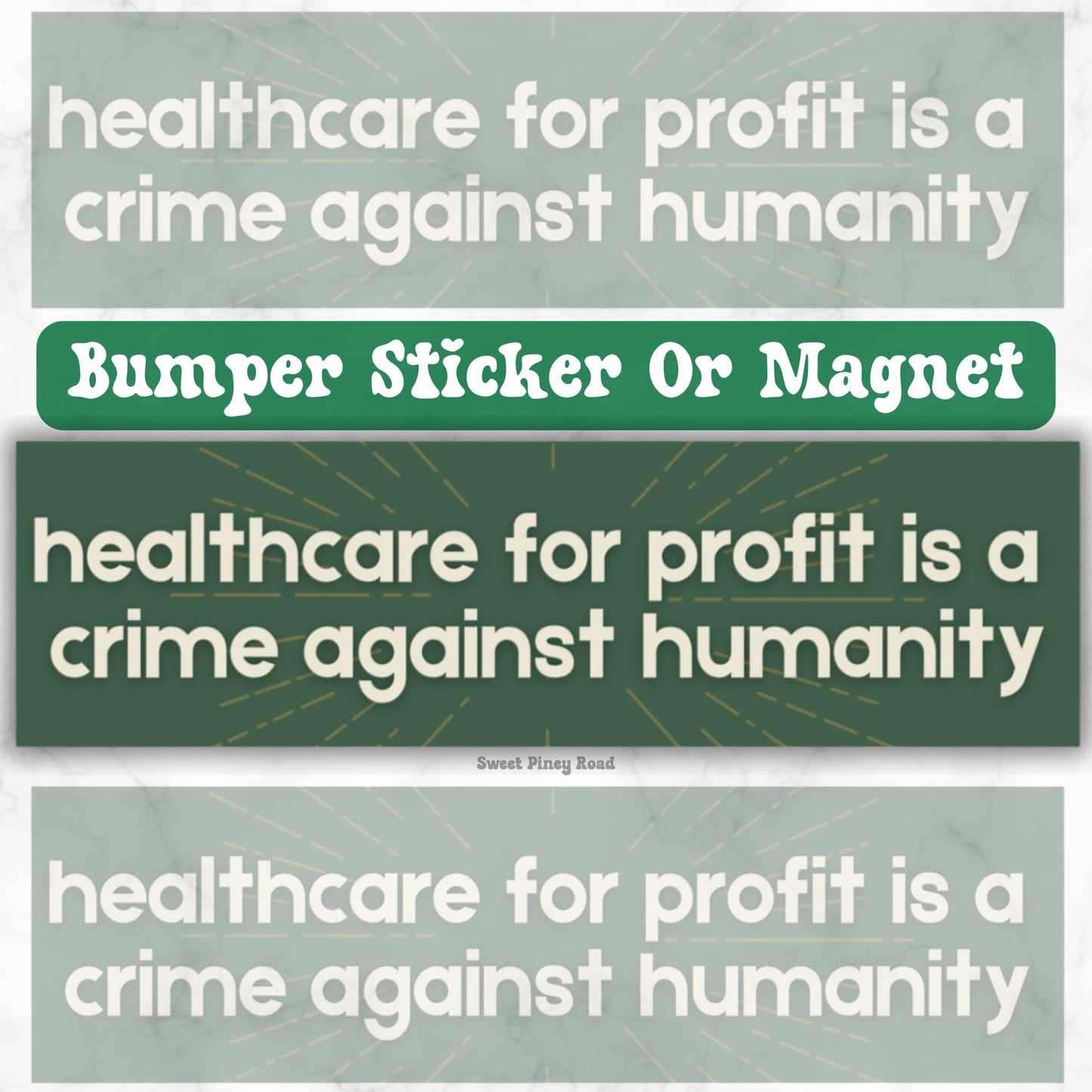 Healthcare Is A Human Right, Universal Healthcare, Eat The Rich, Tax The Rich, Medicare For All, Bumper Sticker, Car Magnet Decal