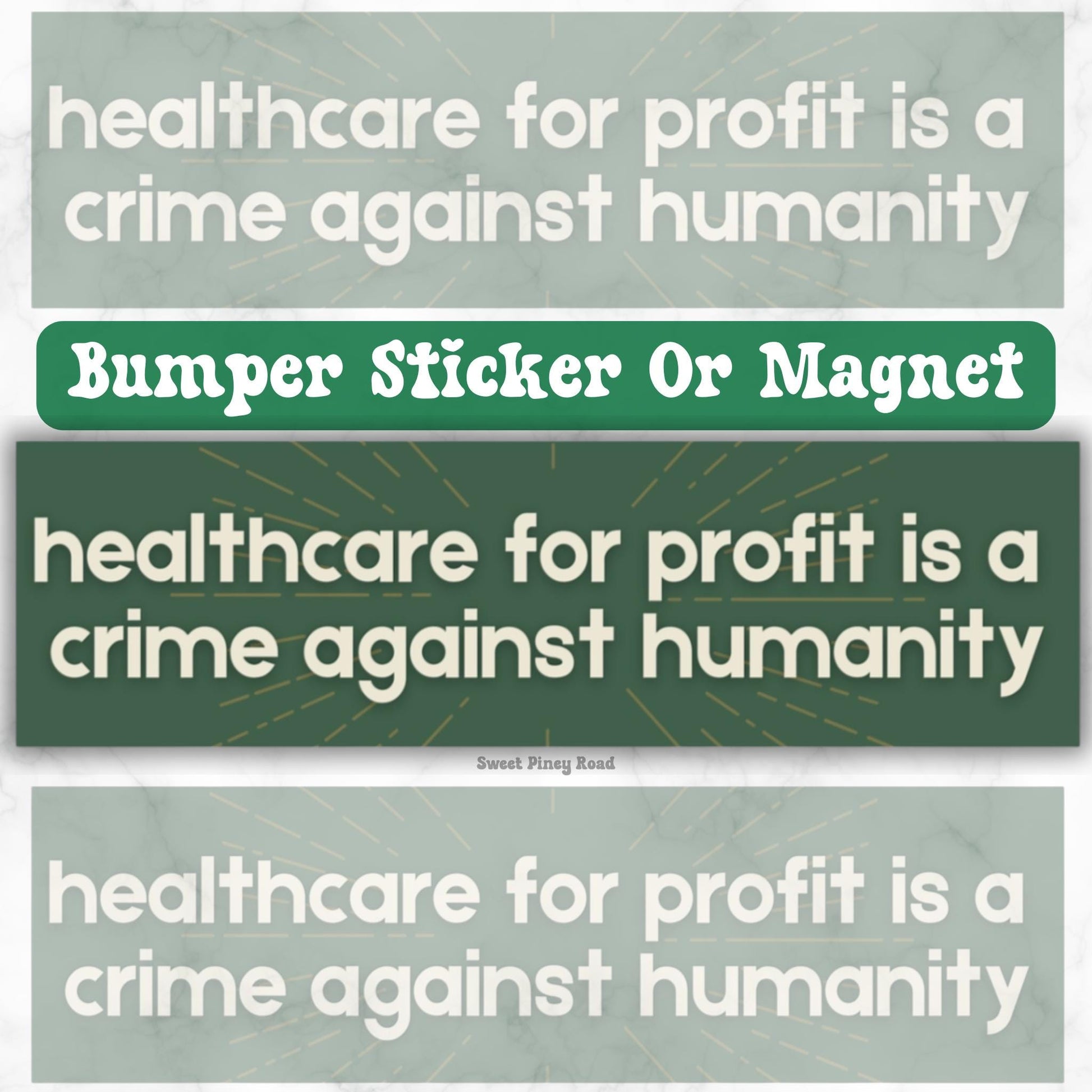 Healthcare Is A Human Right, Universal Healthcare, Eat The Rich, Tax The Rich, Medicare For All, Bumper Sticker, Car Magnet Decal