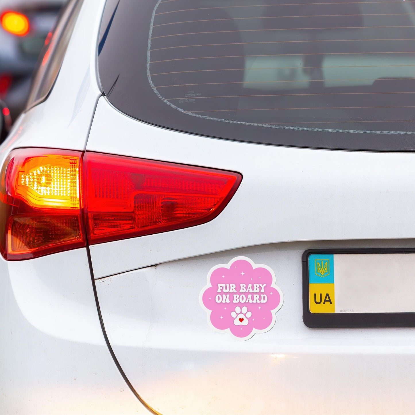 Fur Baby on Board Car Magnet - Pet Lover Gift, Animal Car Decor, Funny Pet Accessories, Dog Owner Gift, Vehicle Decoration, 3 Sizes