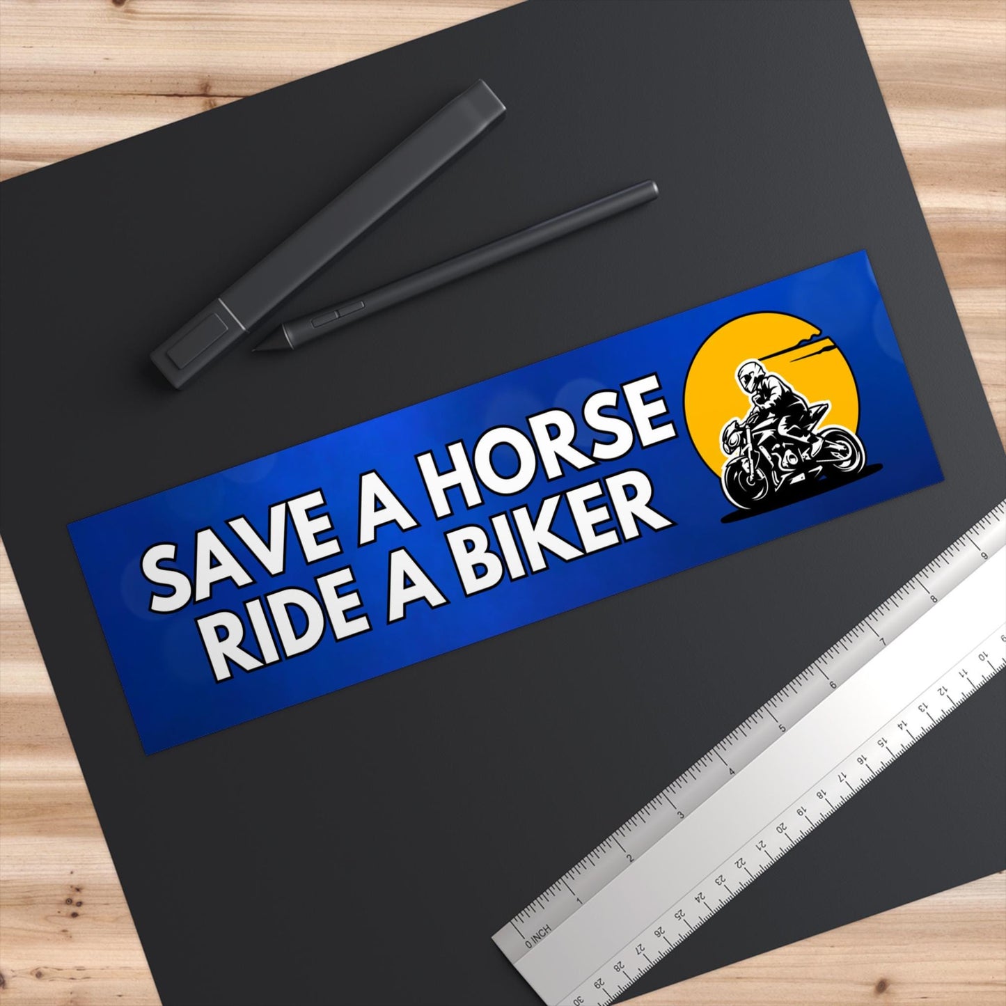 Save A Horse Ride A Biker Funny Bumper Sticker, Car Magnet, Waterproof Decal, Gag Gift Joke, Meme Gen Z Millennial Humor, Bike Motorcycle