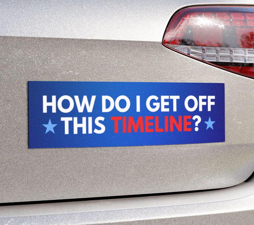 Switch Timeline Anti-Trump Car Magnet or Bumper Sticker, Funny Reproductive Rights Republican Kamala Harris Walz Election Democrat Blue Wave