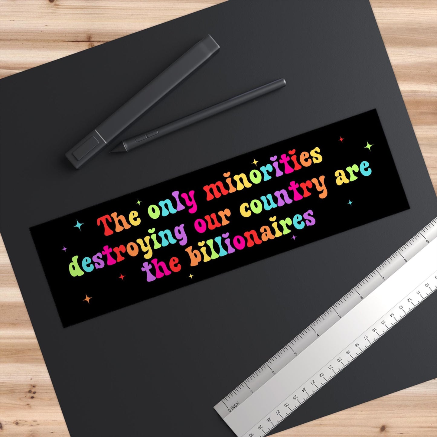 Anti Billionaire Bumper Sticker/Car Magnet, The Only Minority, People Over Profit,Eat The Rich,Healthcare Leftist Progressive Social Justice