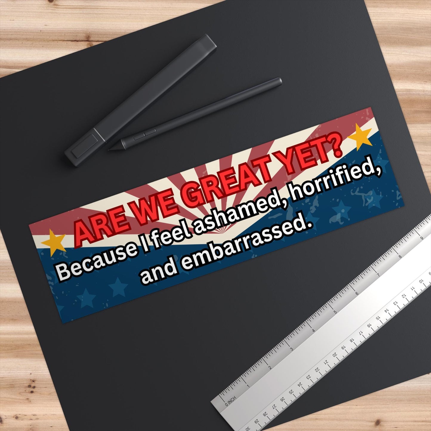 Are We Great Yet? Bumper Stick Or Car Magnet, Waterproof Decal, Political Humor, Childless Cat Lady, Donald Trump, Kamala Harris, Democratic