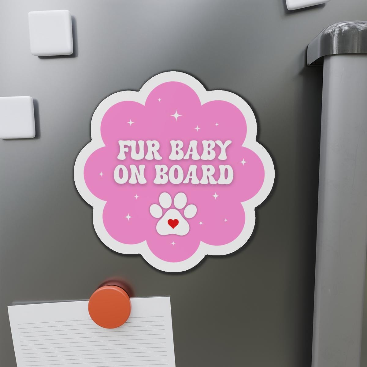 Fur Baby on Board Car Magnet - Pet Lover Gift, Animal Car Decor, Funny Pet Accessories, Dog Owner Gift, Vehicle Decoration, 3 Sizes