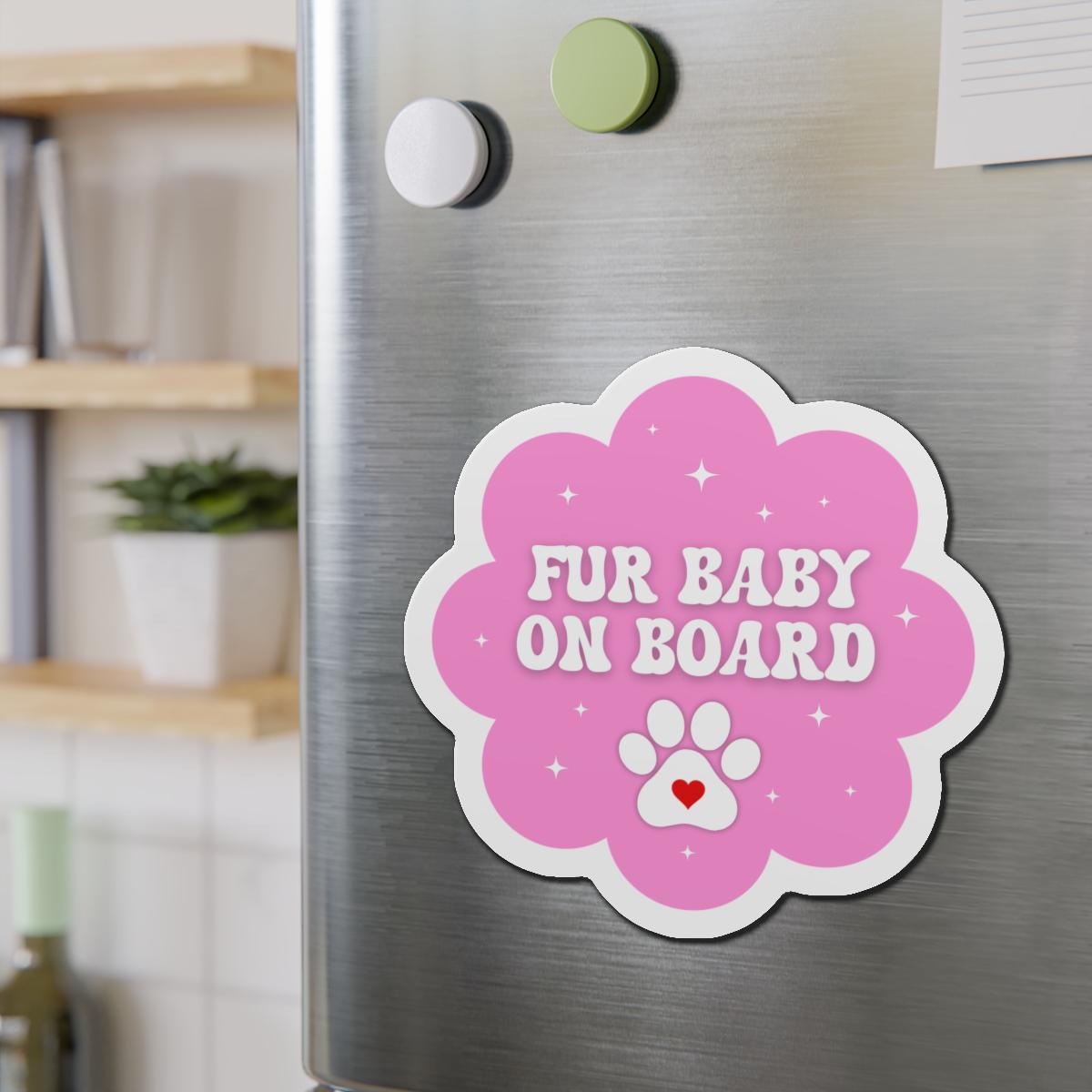 Fur Baby on Board Car Magnet - Pet Lover Gift, Animal Car Decor, Funny Pet Accessories, Dog Owner Gift, Vehicle Decoration, 3 Sizes