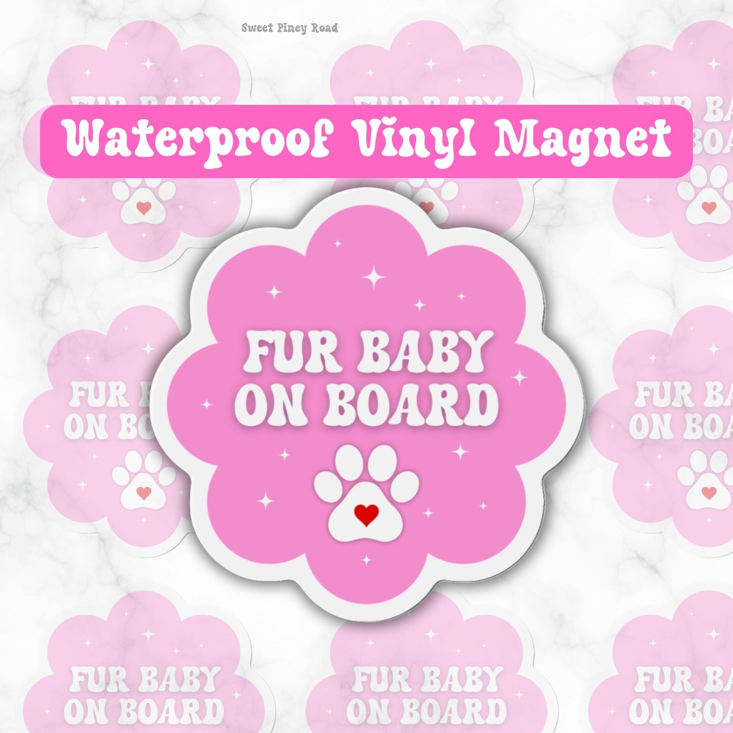 Fur Baby on Board Car Magnet - Pet Lover Gift, Animal Car Decor, Funny Pet Accessories, Dog Owner Gift, Vehicle Decoration, 3 Sizes