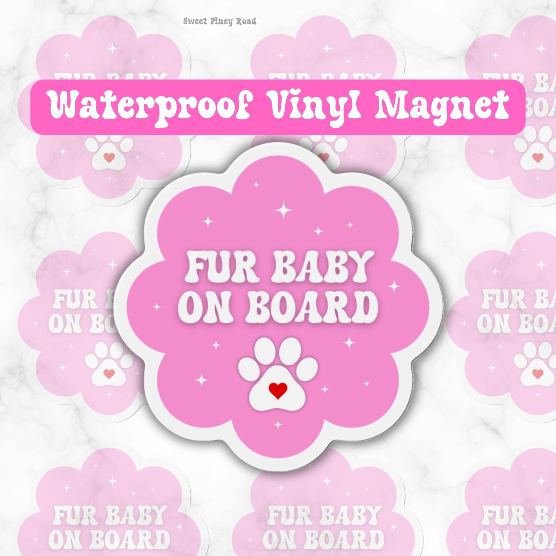Fur Baby on Board Car Magnet - Pet Lover Gift, Animal Car Decor, Funny Pet Accessories, Dog Owner Gift, Vehicle Decoration, 3 Sizes