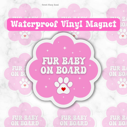 Fur Baby on Board Car Magnet - Pet Lover Gift, Animal Car Decor, Funny Pet Accessories, Dog Owner Gift, Vehicle Decoration, 3 Sizes