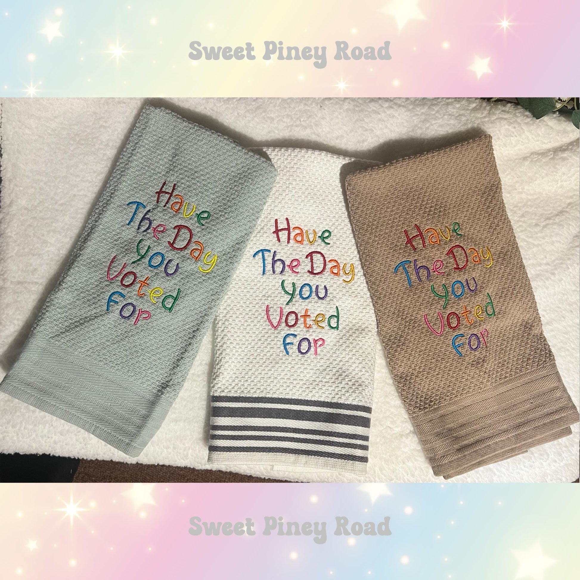 Have The Day You Voted For Hand Towel For Kitchen, Rainbow Voter, Liberal Activist Fascism, LGBTQ 100% Cotton, Bathroom Decor Gift Idea Cute