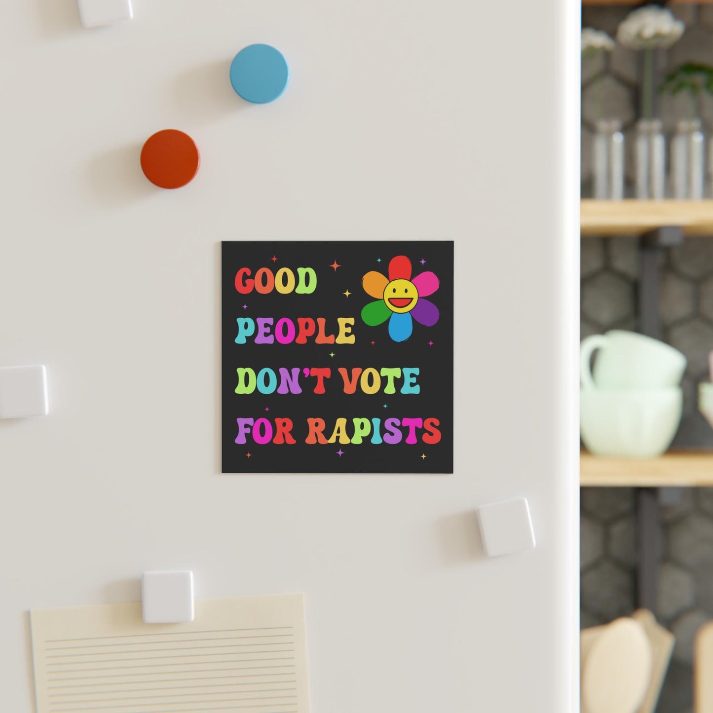 Good People Don't Vote For Rapists Anti Trump Car Magnet, Anti MAGA Republican, Liberal Feminist Activist, Trump Is a Rapist, Blue Wave