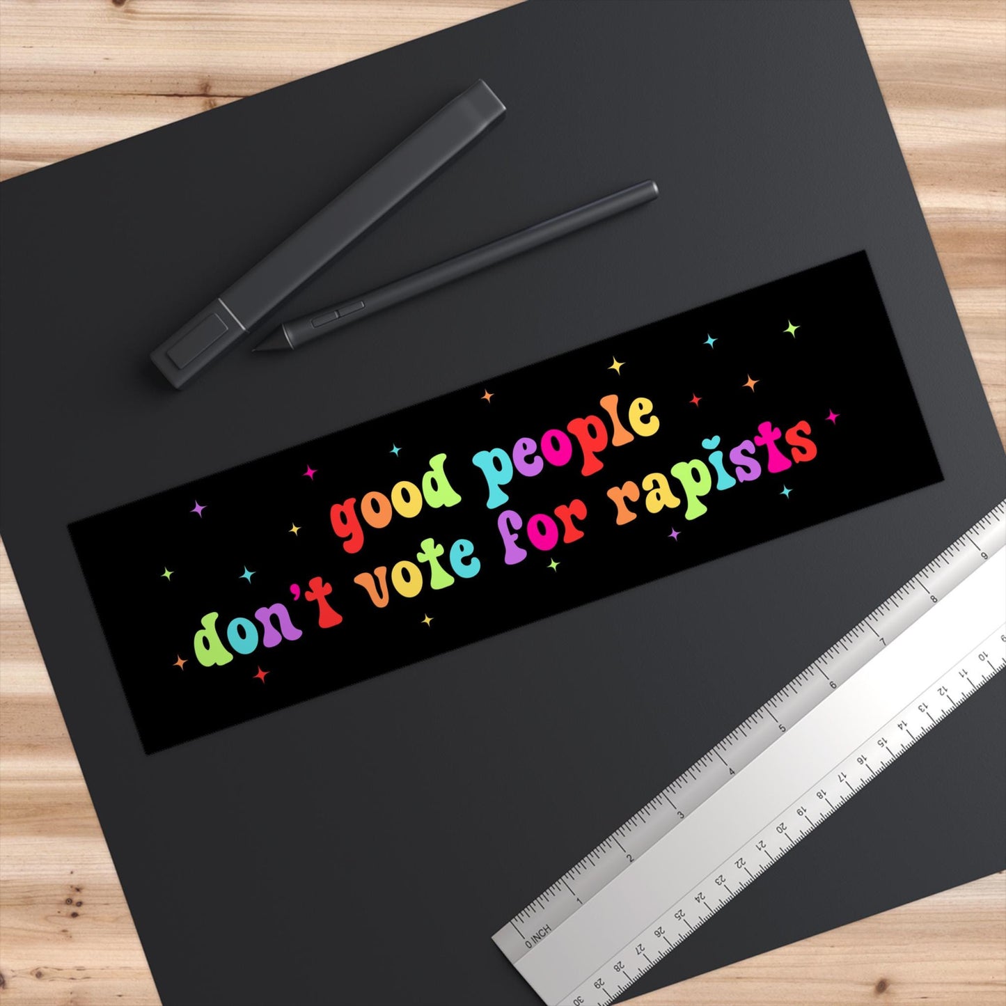 Good People Don't Vote For Rapists Anti Trump Bumper Sticker/Car Magnet, Anti MAGA Liberal Feminist Activist Gift, Fuck Trump Is a Rapist
