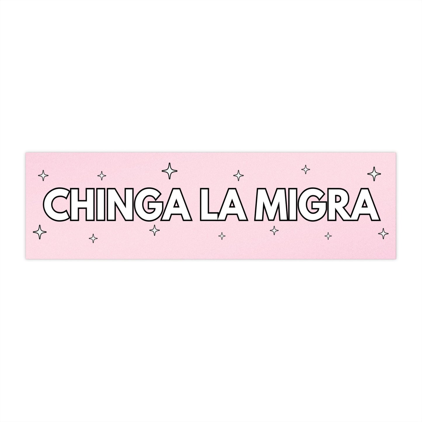 Chinga La Migra Car Magnet Or Bumper Sticker, Anti Trump Immigration Decal, Fuck Border Patrol Accessory, Deportation Pink Girly Y2K Sparkle
