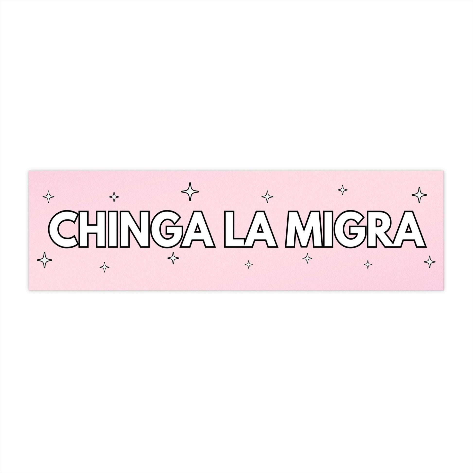 Chinga La Migra Car Magnet Or Bumper Sticker, Anti Trump Immigration Decal, Fuck Border Patrol Accessory, Deportation Pink Girly Y2K Sparkle