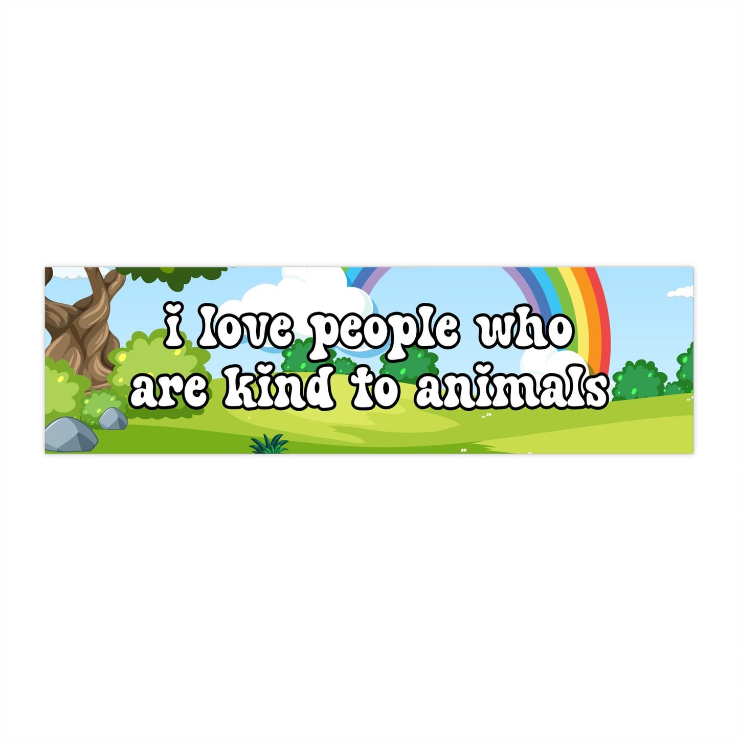 Animal Lover Car Magnet or Bumper Sticker, Be Kind to All Kinds, Adopt Don't Shop, Vegan Sticker, Leftist Sticker, Cute Critters Rainbow