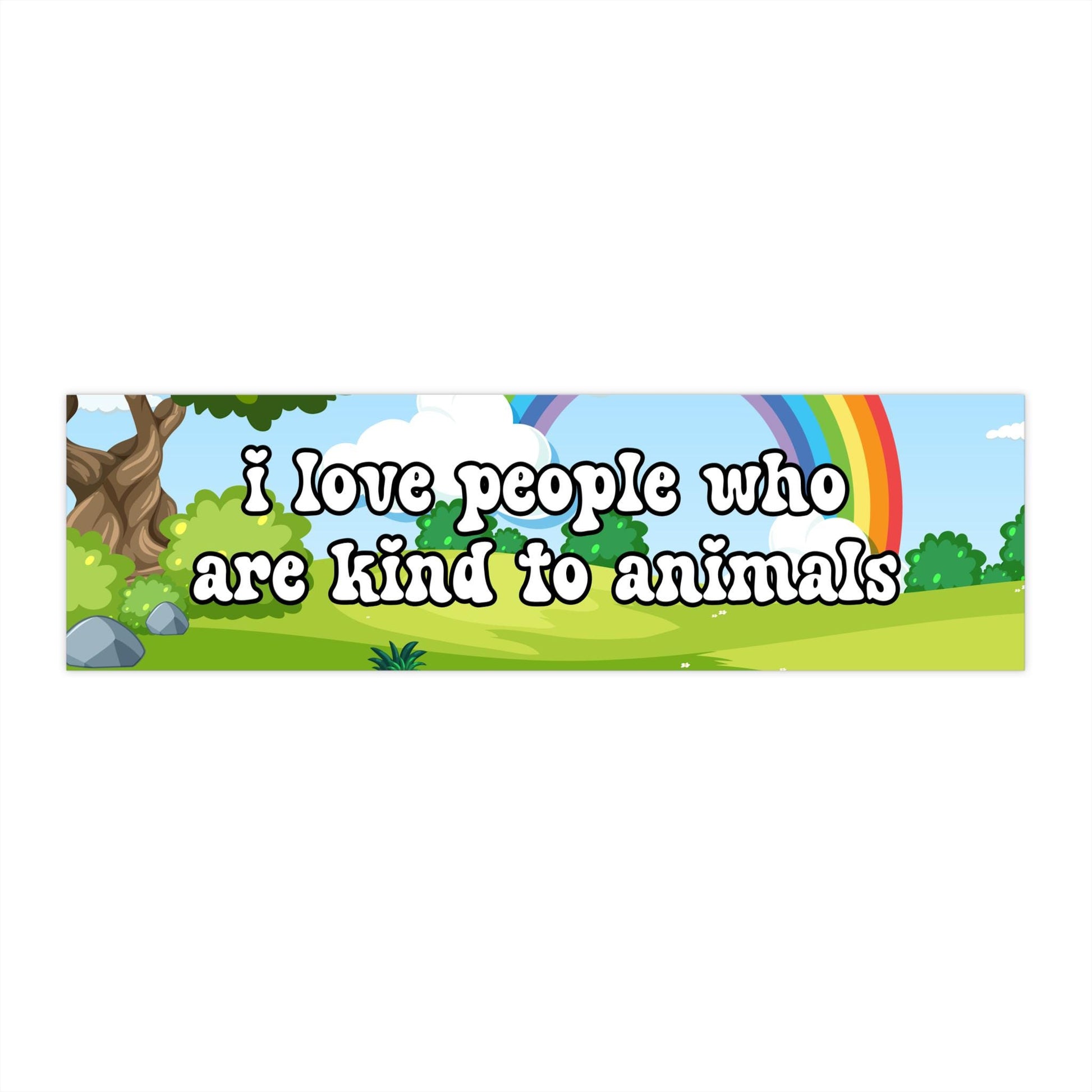 Animal Lover Car Magnet or Bumper Sticker, Be Kind to All Kinds, Adopt Don't Shop, Vegan Sticker, Leftist Sticker, Cute Critters Rainbow