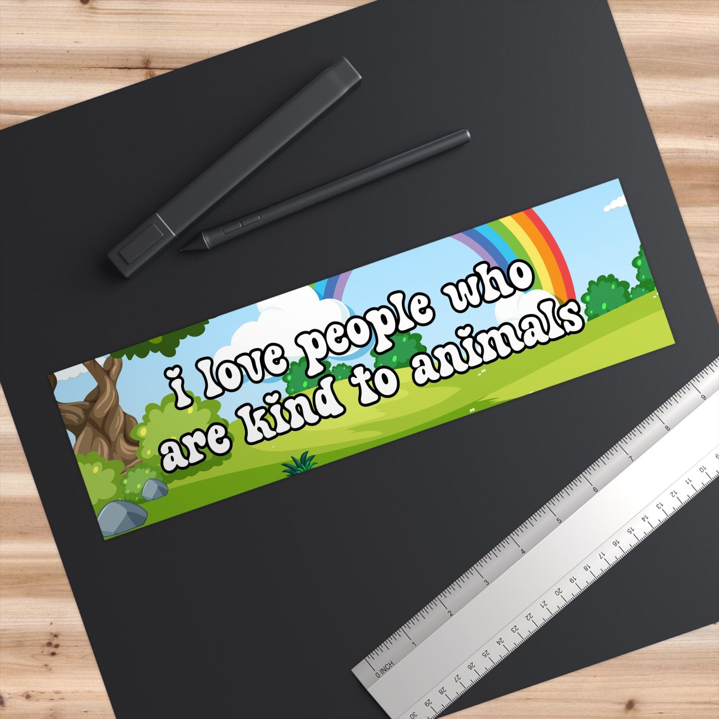 Animal Lover Car Magnet or Bumper Sticker, Be Kind to All Kinds, Adopt Don't Shop, Vegan Sticker, Leftist Sticker, Cute Critters Rainbow