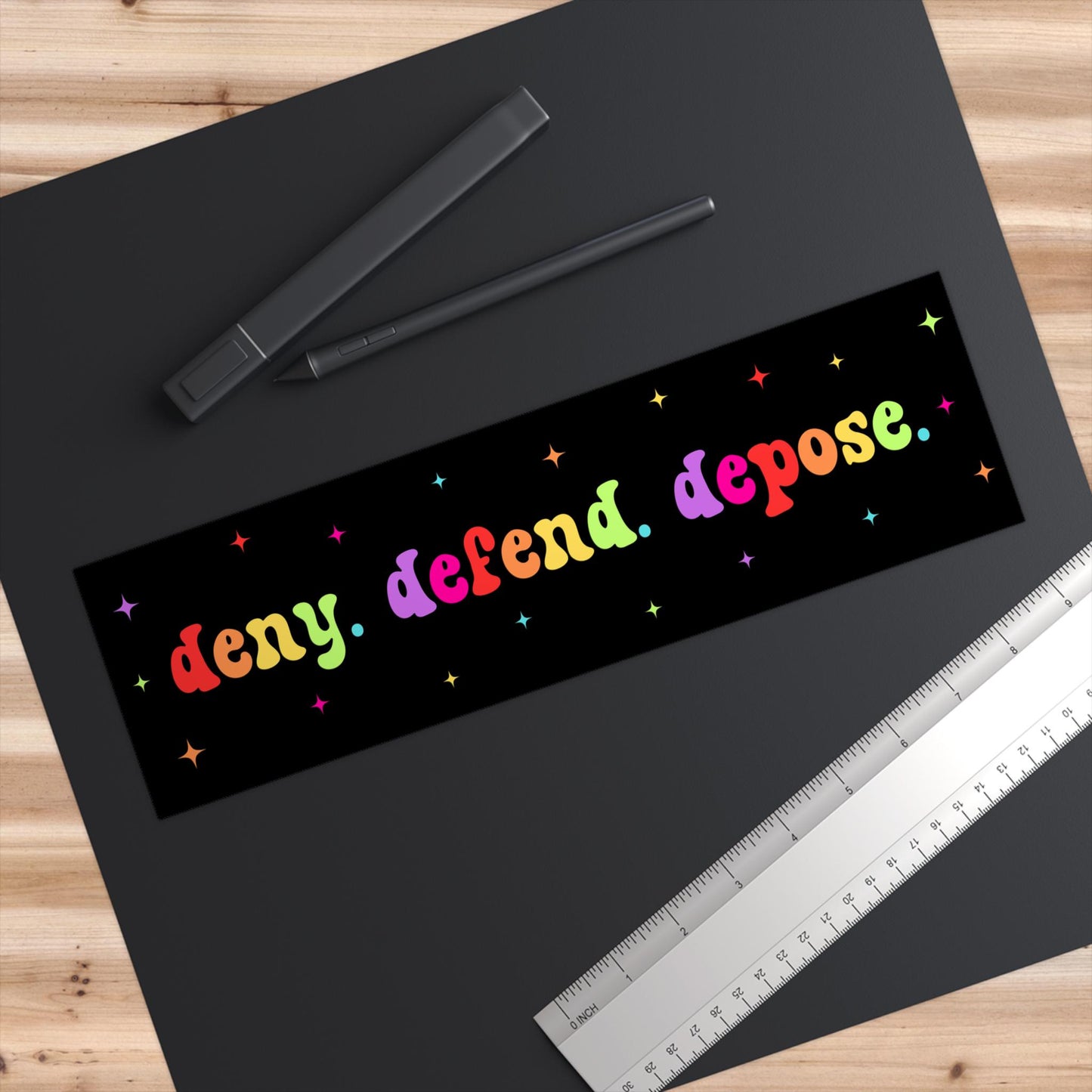Deny Defend Depose Car Magnet/Bumper Sticker, Civil Rights Magnetic, Activist Left Wing, Eat the Rich Protest Healthcare, Liberal Democrat