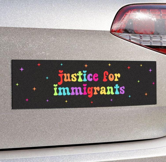 Justice for Immigrants Car Magnet or Bumper Sticker, Pro Immigration Sticker, Refugee Rights Decal, Political Protest, Social Justice Vinyl