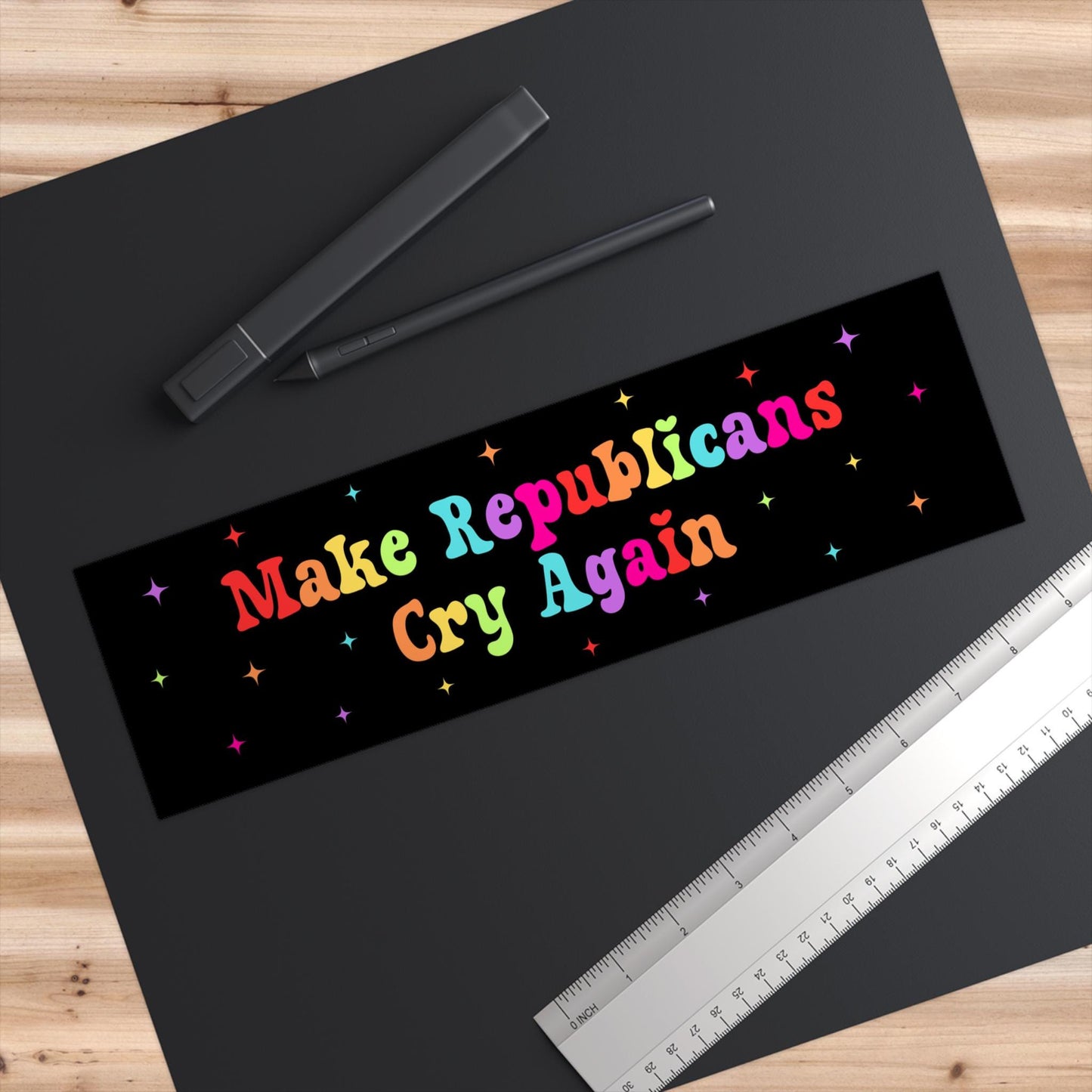 Make Republicans Cry Again Car Magnet or Bumper Sticker, Anti-GOP, Democrat Vinyl Decal, Pro-Blue Wave Sticker, Political Resistance Vinyl