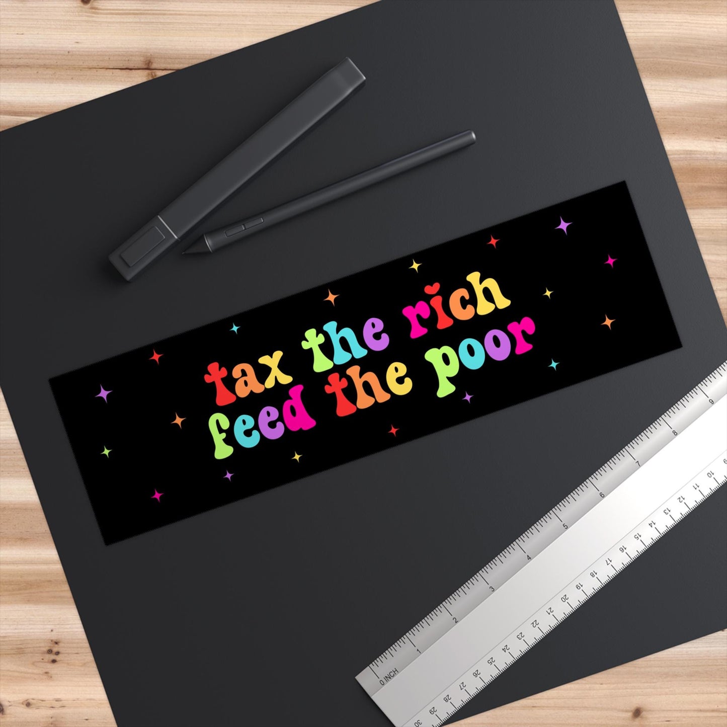 Tax The Rich Feed The Poor Car Magnet or Bumper Sticker, Socialist Anti-Capitalist Vinyl Decal, Leftist Political, Pro-Equality Protest
