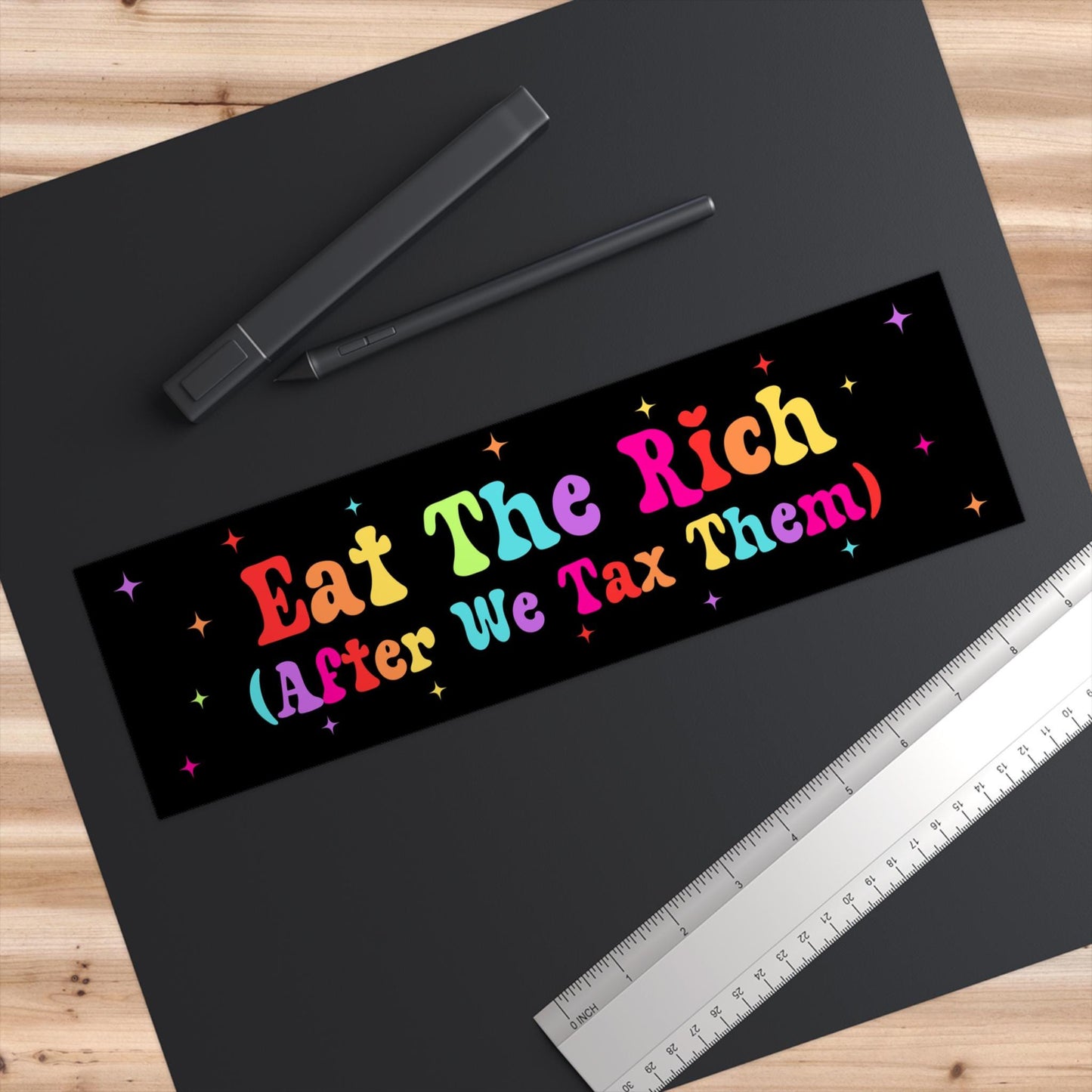 Eat The Rich After We Tax Them Car Magnet or Bumper Sticker, Anti-Capitalist, Political Protest Decal, Socialist Humor, Progressive Vinyl