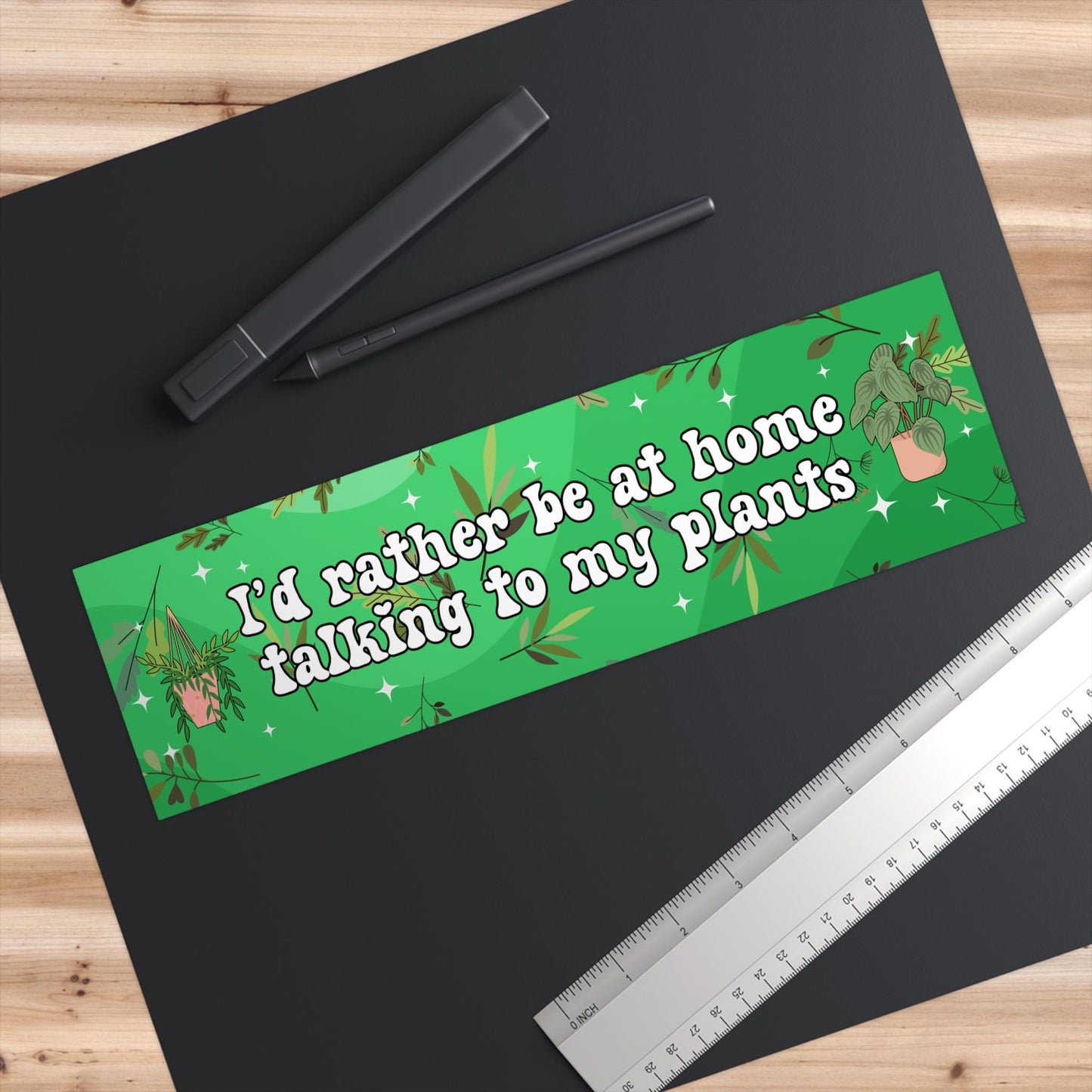 Id Rather Be At Home Talking To My Plants Car Magnet or Bumper Sticker, Waterproof Decal, Plant Lover Gift Idea, Funny Flower Succulent Leaf