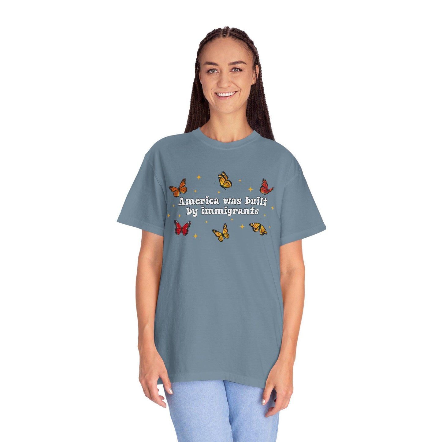 Comfort Colors America Was Built By Immigrants Shirt Pro Immigrants Shirt Human Rights Tee No Human Is Illegal Shirt Social Justice Shirt