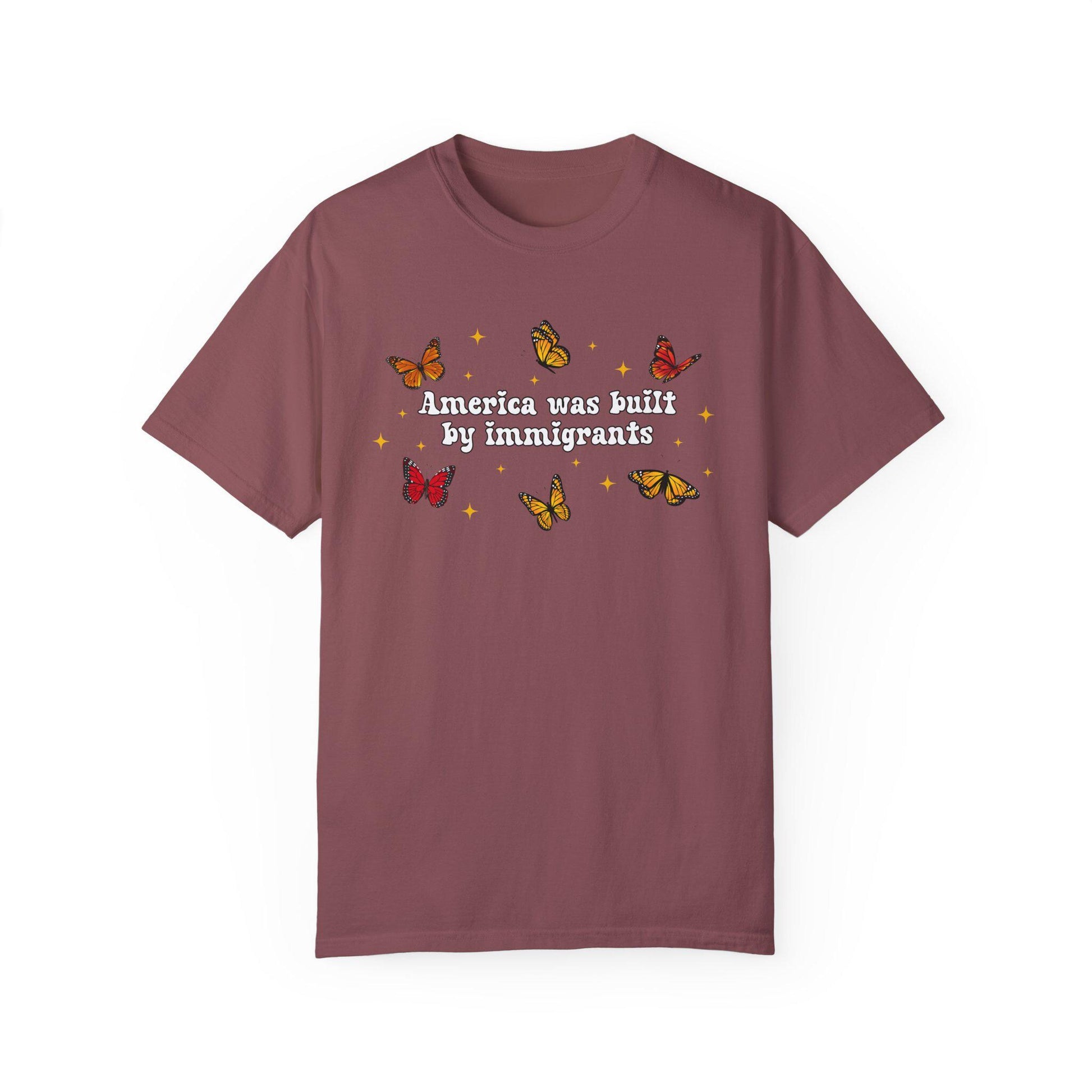Comfort Colors America Was Built By Immigrants Shirt Pro Immigrants Shirt Human Rights Tee No Human Is Illegal Shirt Social Justice Shirt