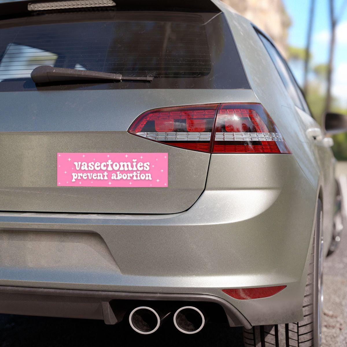 Vasectomies Prevent Abortion Car Magnet or Bumper Sticker, My Body My Choice Decal, Feminist Protest Womens Reproductive Rights, Roe vs Wade