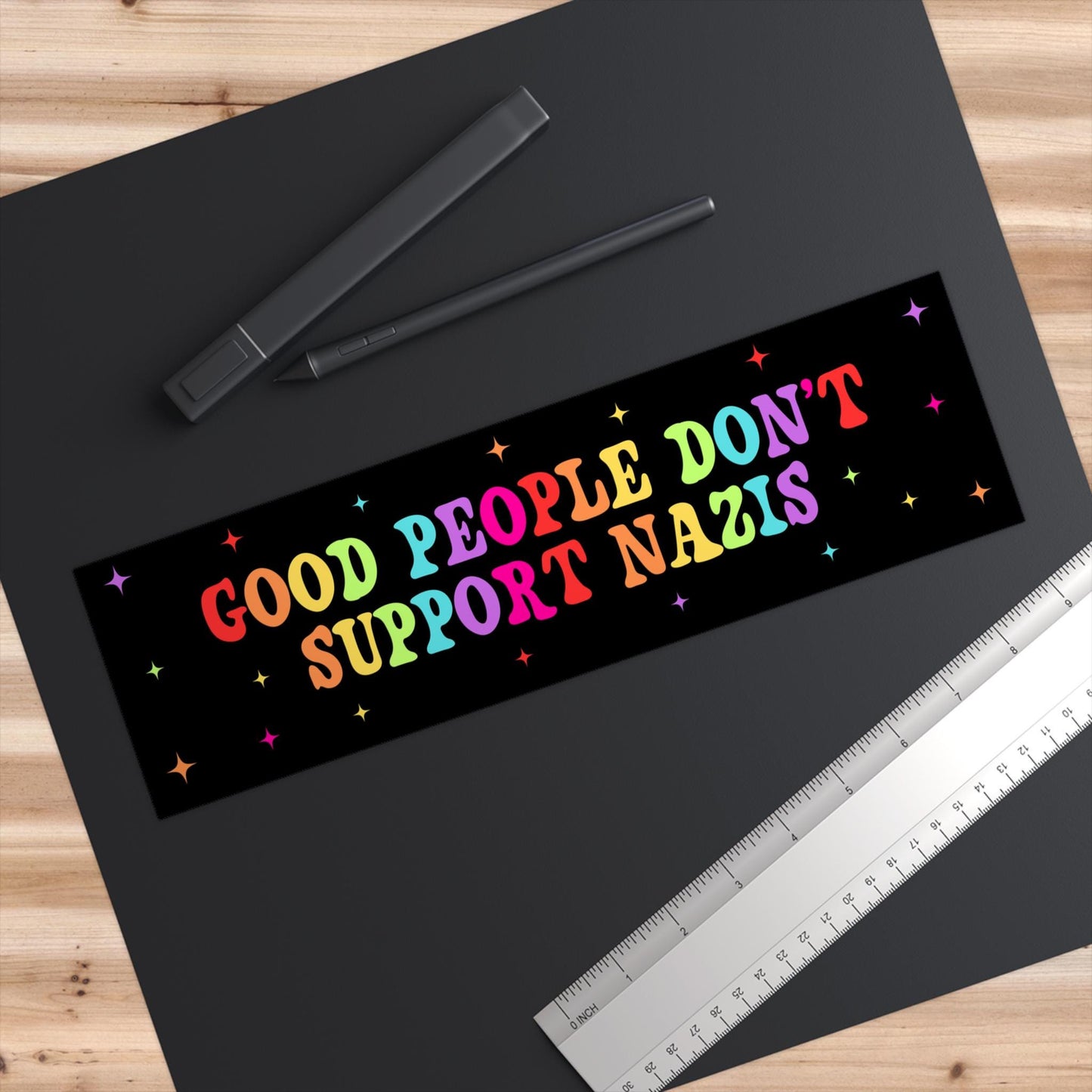Good People Don't Support Nazis Car Magnet/Bumper Sticker, Anti Trump Musk MAGA Republican, Liberal Leftist Antifascist Gift, Fuck Fascism
