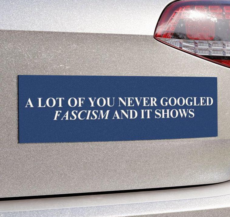 A Lot Of You Never Googled Fascism Car Magnet or Bumper Sticker, Anti MAGA Trump, Progressive Liberal Feminist, Political Leftist Decal