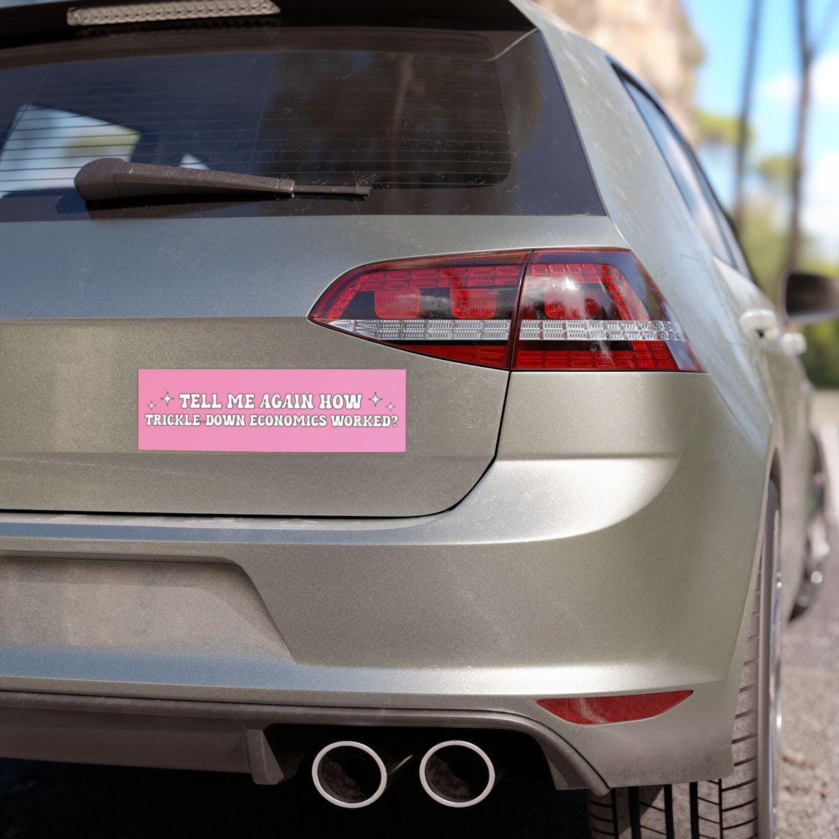 How Trickle-Down Economics Worked Car Magnet/Bumper Sticker, Anti-Republican Political Satire, Democrat Progressive Liberal, Leftist Humor