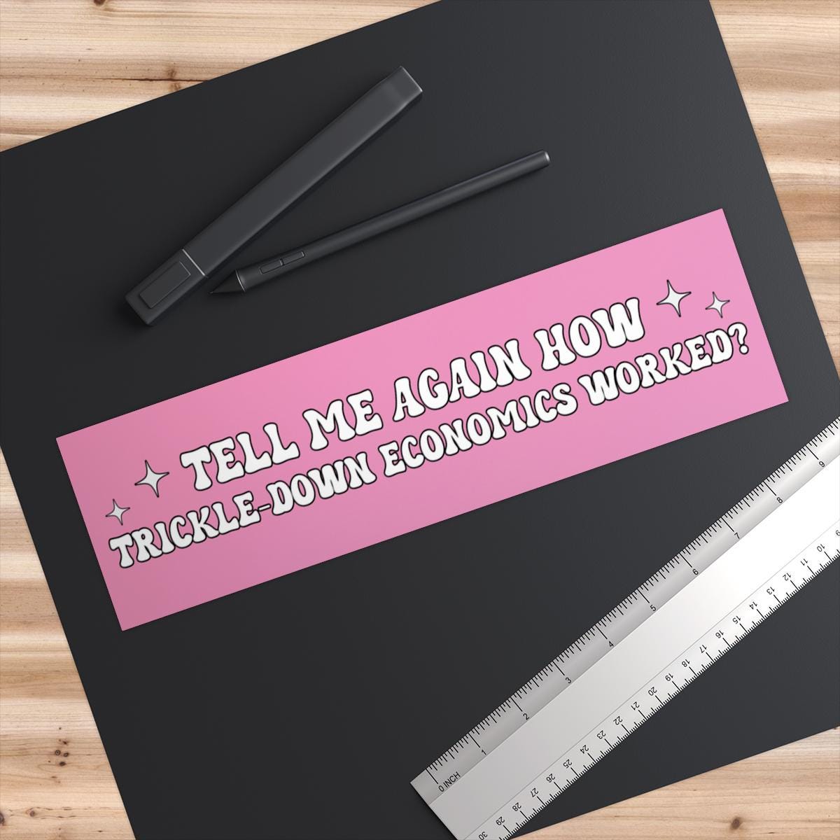How Trickle-Down Economics Worked Car Magnet/Bumper Sticker, Anti-Republican Political Satire, Democrat Progressive Liberal, Leftist Humor