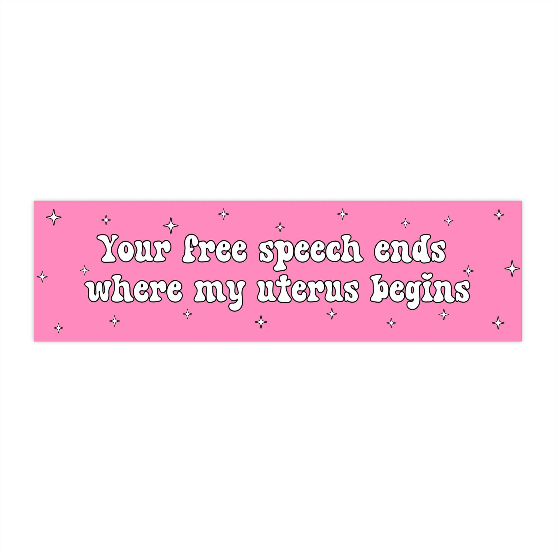 Pro-Choice Pink Y2K Car Magnet or Bumper Sticker, Women's Rights Decal, Roe vs. Wade, My Body My Choice, Keep Abortion Legal Feminist Resist